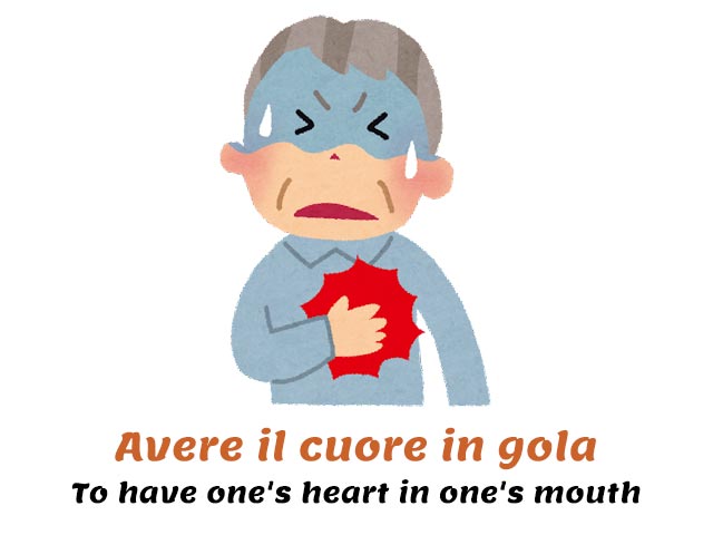 Italian expressions with body parts - cuore in gola