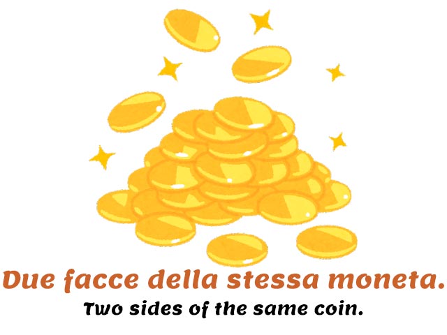 difference between volto faccia viso - stessa moneta