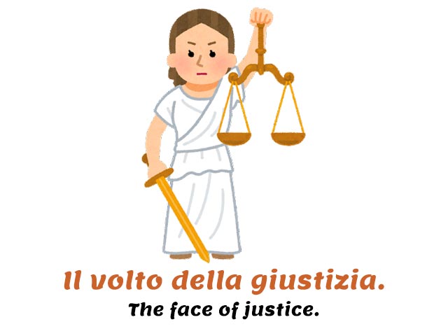 difference between volto faccia viso - giustizia