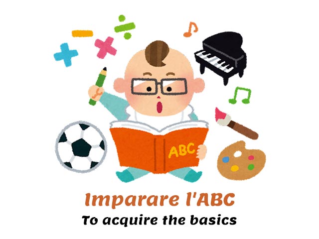 idioms with letters in Italian - imparare l'abc