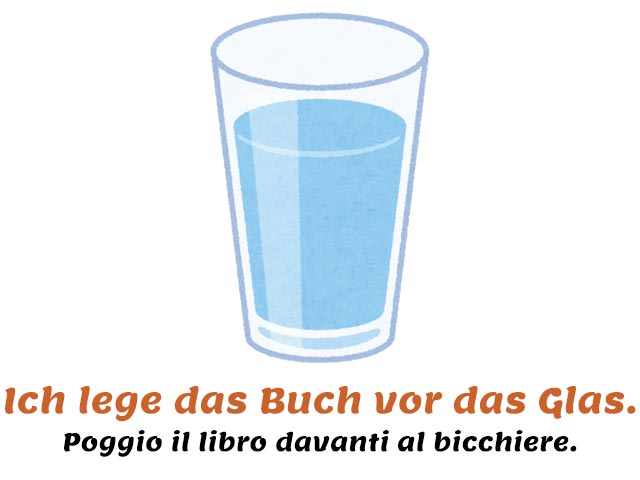 caso accusativo in tedesco - vor das glas