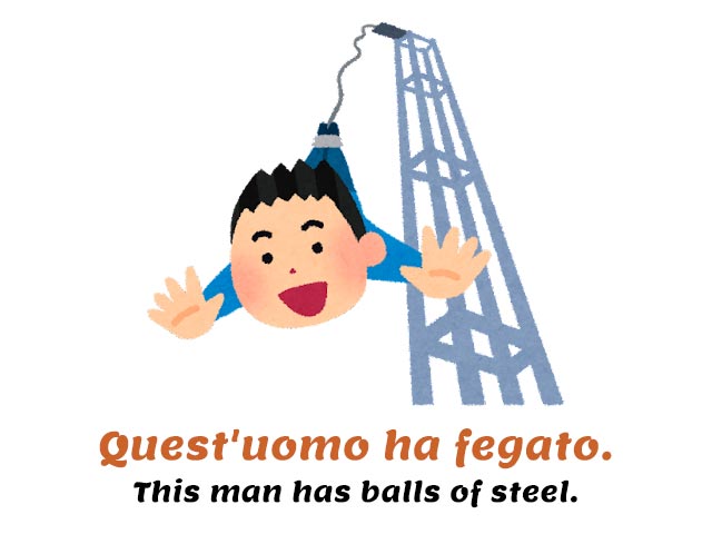 Italian expressions with body parts - balls of steel