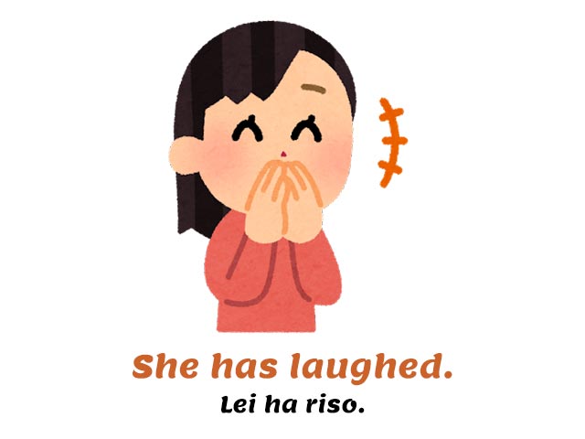 present perfect - she has laughed