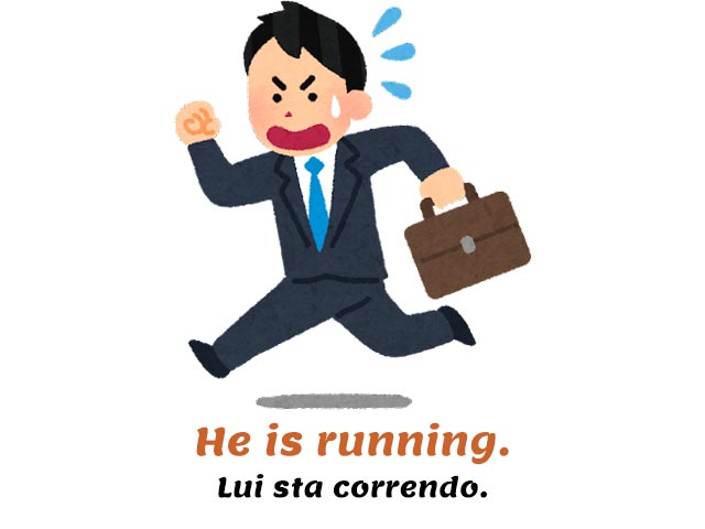 verbi di stato e verbi di azione in inglese - he is running