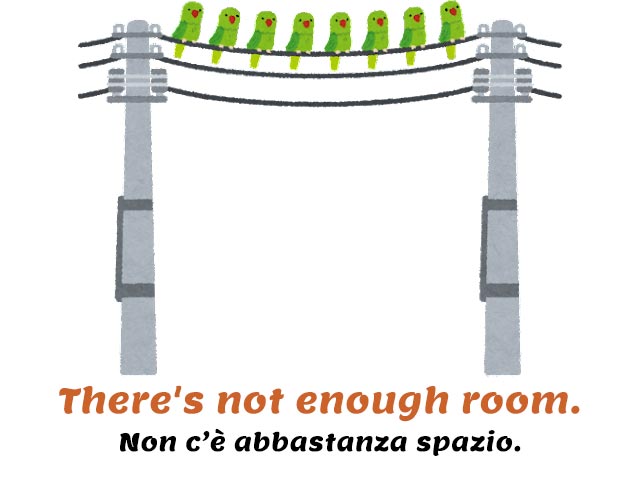 frasi con enough - There's not enough room - pappagalli su cavi della luce