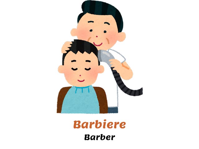 a barber drying up someone's hair - masculine nouns in italian