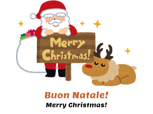 buon natale - santa claus and a reindeer - merry christmas