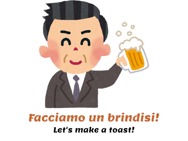 facciamo un brindisi! - older man raising a beer to toast