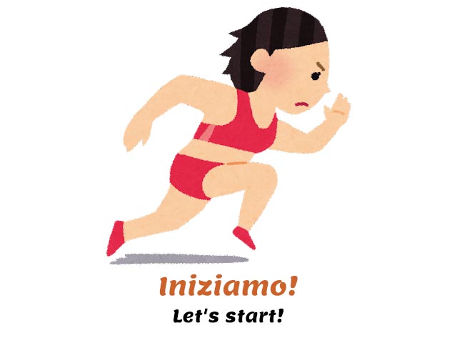 how do you say be quiet in italian - let's start - iniziamo - athlete woman running