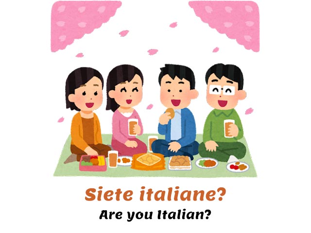 boys asking two girls if they are italian