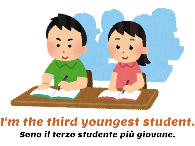 third youngest student - due studenti al banco che scrivono