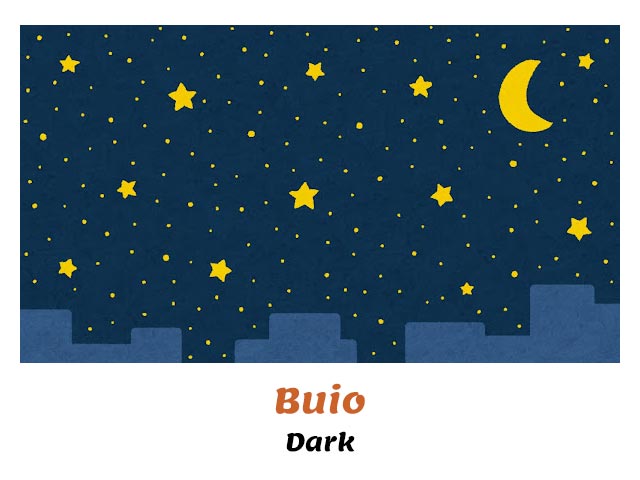 how do you say buio in italian - starry night sky in the city