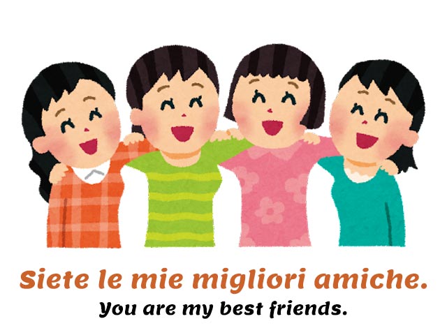 best friends in italian - a group of best female friends laughing