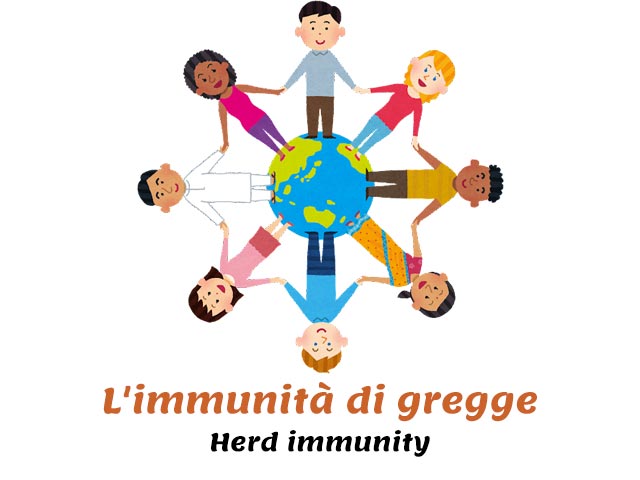 herd immunity - people holding hands around the globe