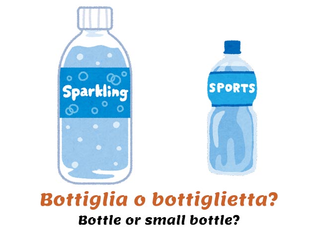 a bottle of a sparkling water and a small bottle for sports