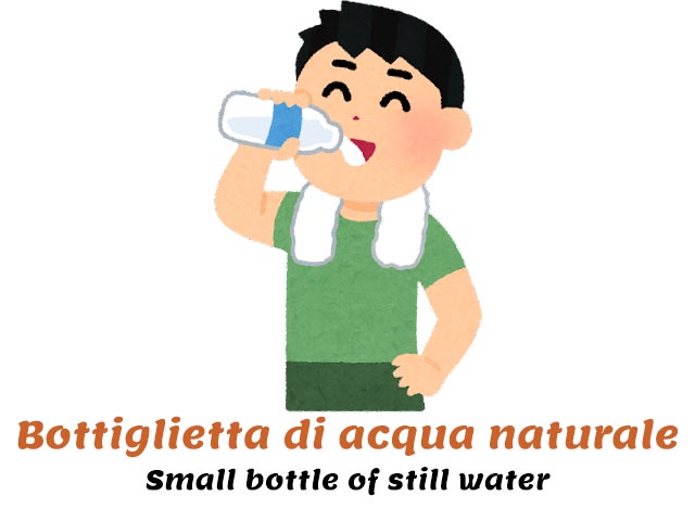 boy drinking from a small bottle - how to buy a bottle of water in italian