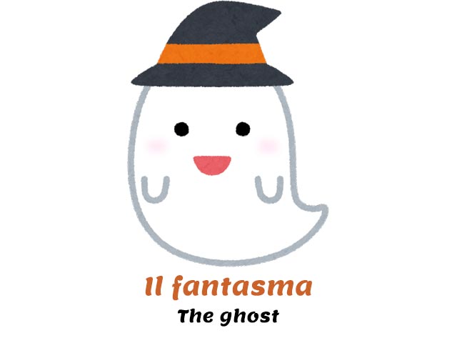 little ghost with a hat on