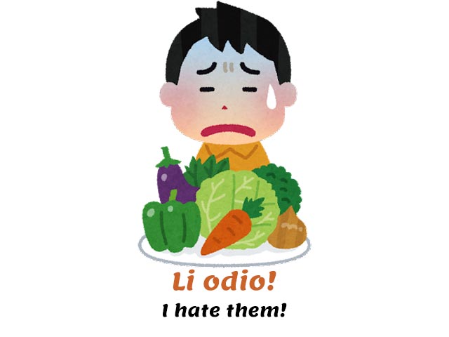 boy disgusted by vegetables