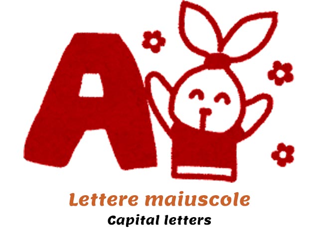 capital A letter and bunny