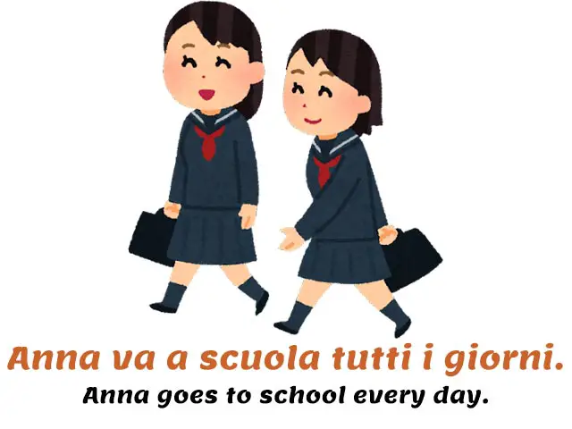 two girls going to school