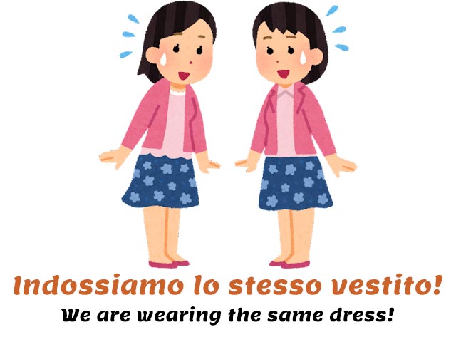 two women wearing the same dress