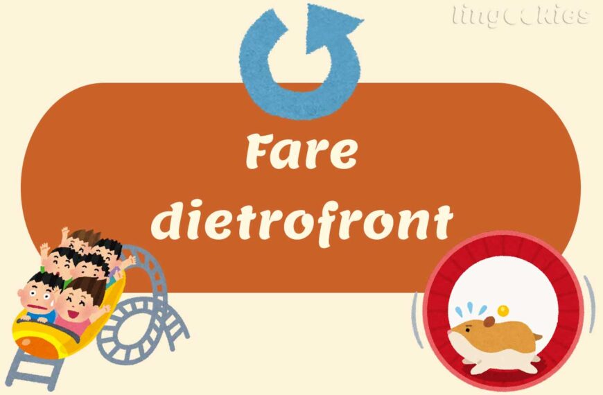 meaning and origin of fare dietrofront in italian